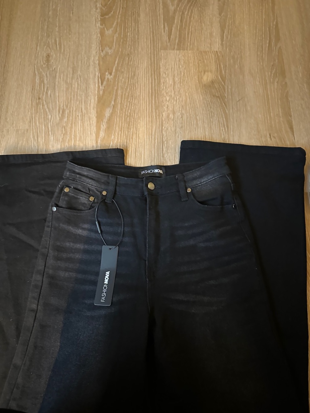Fashion Nova Black Bootcut High-Rise Jeans